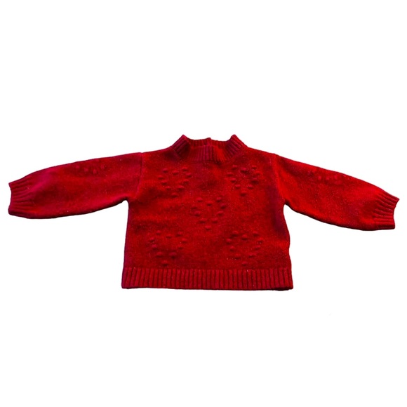 Baby GAP Red Sweater, Hearts, Size 12-18 Months, Soft Long Sleeve - Picture 1 of 7